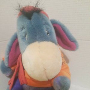 Autumn Eeyore Disney Plush With Scarf Sweater and Hat Fall Leaves 12" Never used